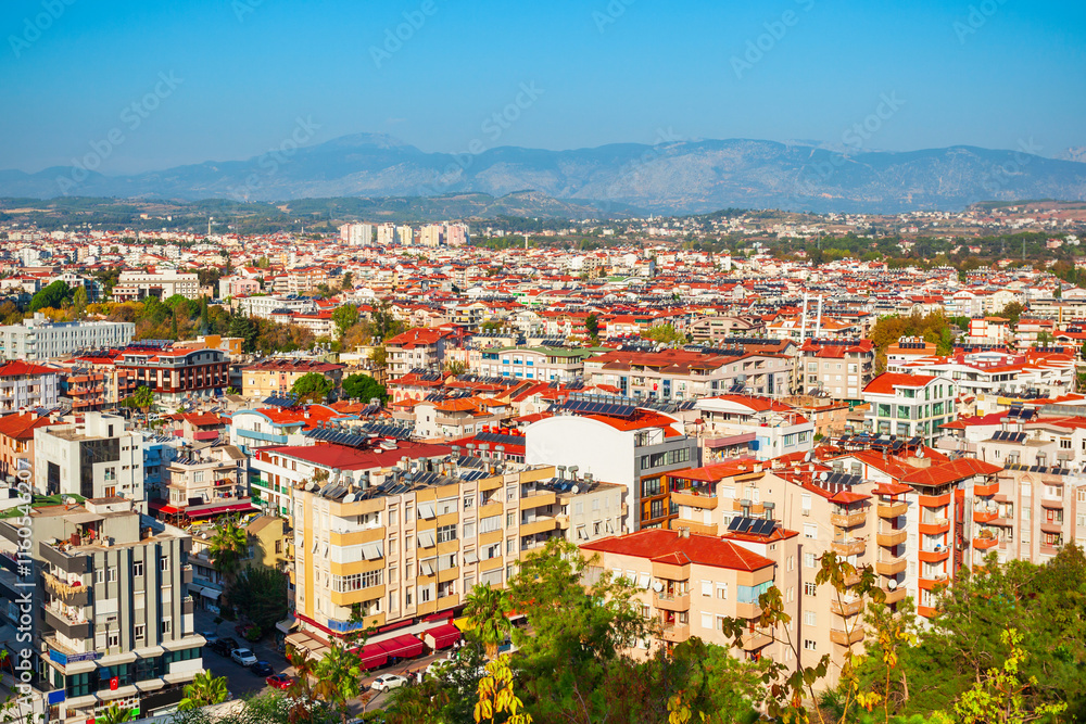 Obraz premium Manavgat city aerial panoramic view, Turkey