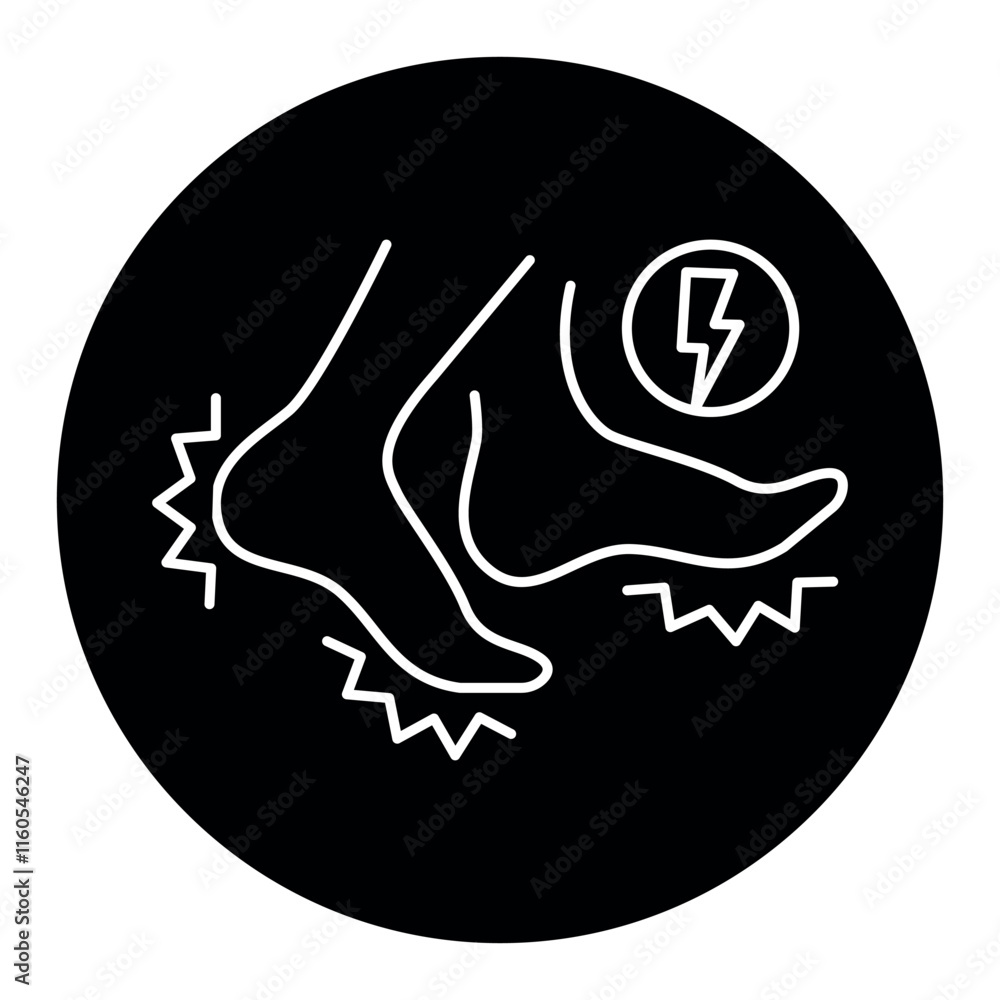 Fototapeta premium Restless legs syndrome line black icon. Sign for web page, mobile app,