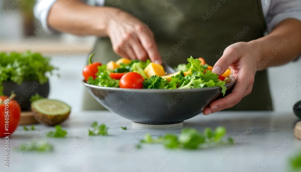 Healthy Lifestyle: A Person Preparing a Nutritious Meal with Fresh Vegetables, Emphasizing Health and Wellness Trends, Clean Eating, and Balanced Nutrition for a Better Lifestyle.