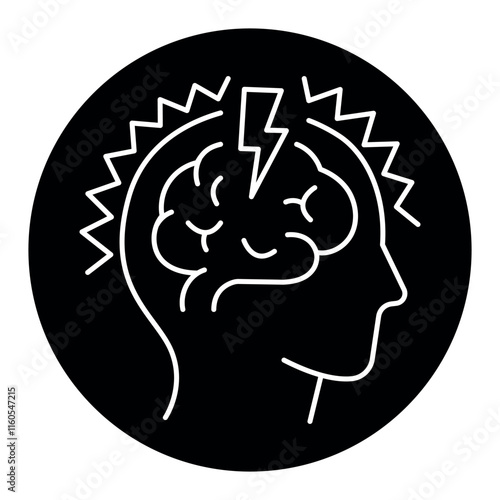 Epilepsy line black icon. Sign for web page, mobile app,