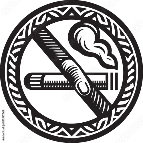 No Smoking symbol Cigarette not allow black vector