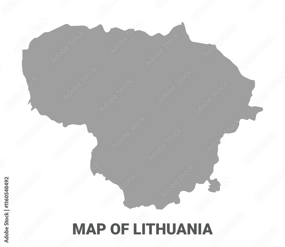 Simple flat Lithuania map Grey vector Simple flat Lithuania map Grey vector