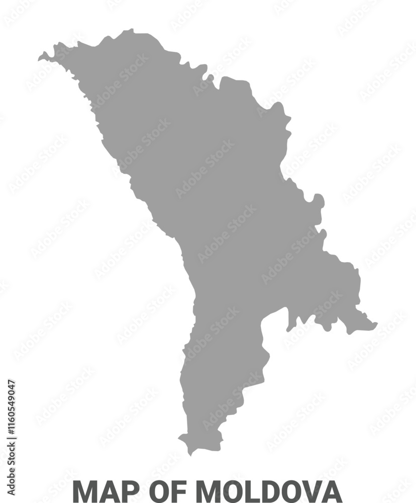 Simple flat Moldova map Grey vector Simple flat Moldova map Grey vector