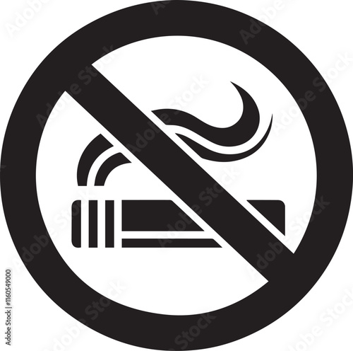 No Smoking symbol Cigarette not allow black vector