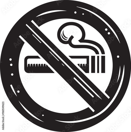 No Smoking symbol Cigarette not allow black vector
