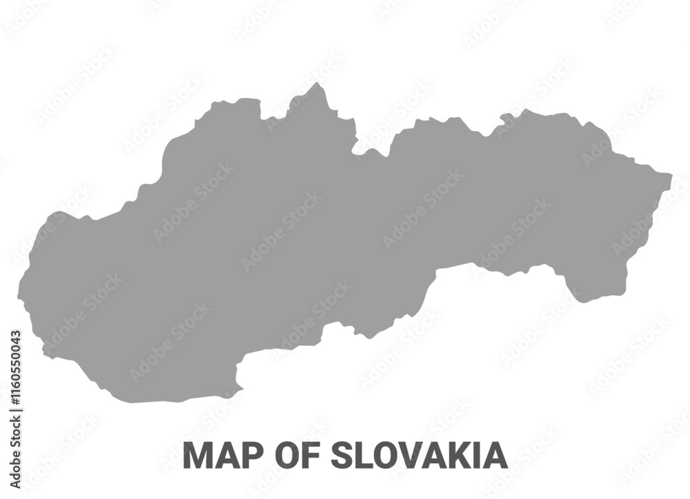 Simple flat Slovakia map Grey vector Simple flat Slovakia map Grey vector