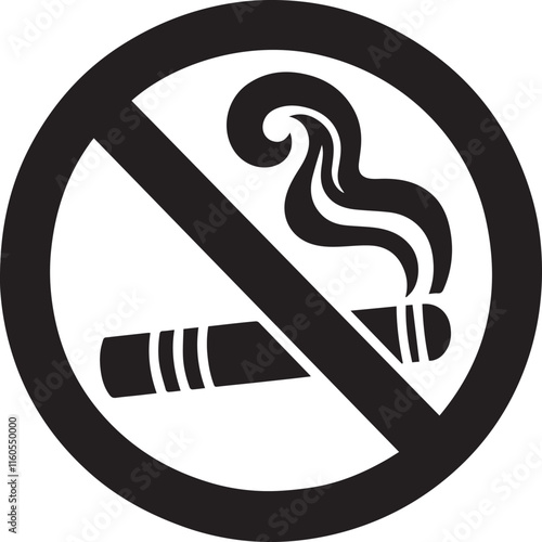 No Smoking symbol Cigarette not allow black vector