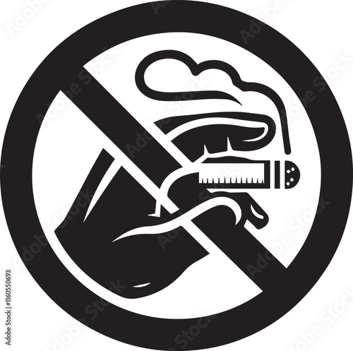 No Smoking symbol Cigarette not allow black vector