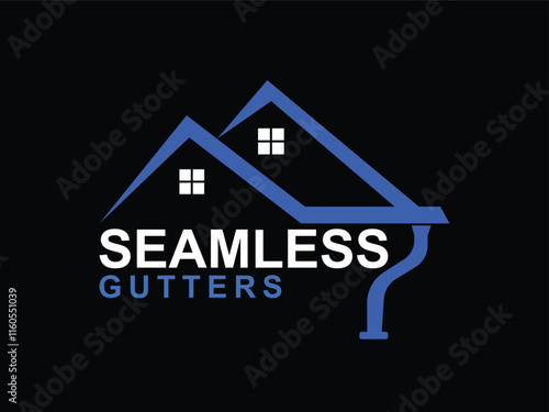 Seamless gutter Constraction logo design