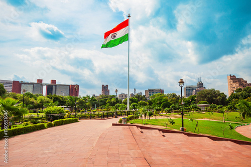 Obraz na płótnie National Flag of India, New Delhi w salonie
