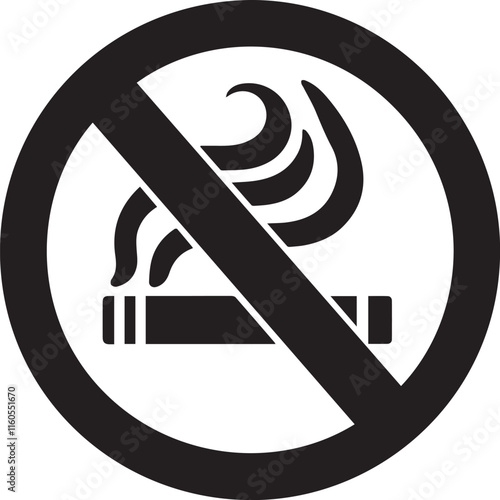 No Smoking symbol Cigarette not allow black vector