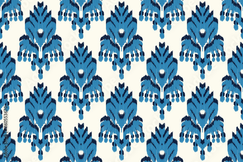 Ikat geometric folklore ornament tribal ethnic vector texture. Seamless striped pattern in Aztec style. Figure tribal embroidery. Indian, African, American, Scandinavian, gypsy, Mexican, folk pattern.