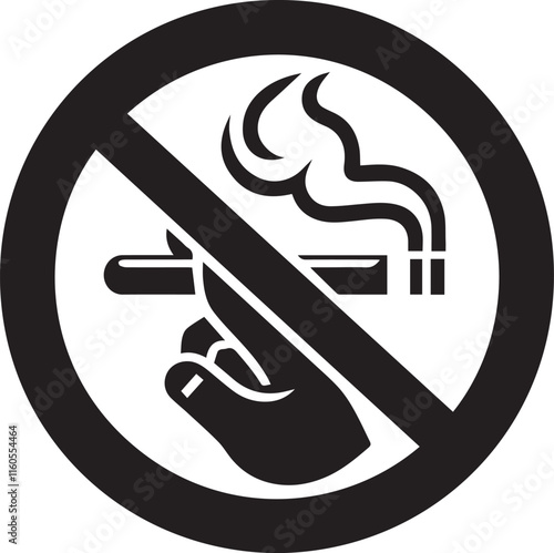 No Smoking symbol Cigarette not allow black vector