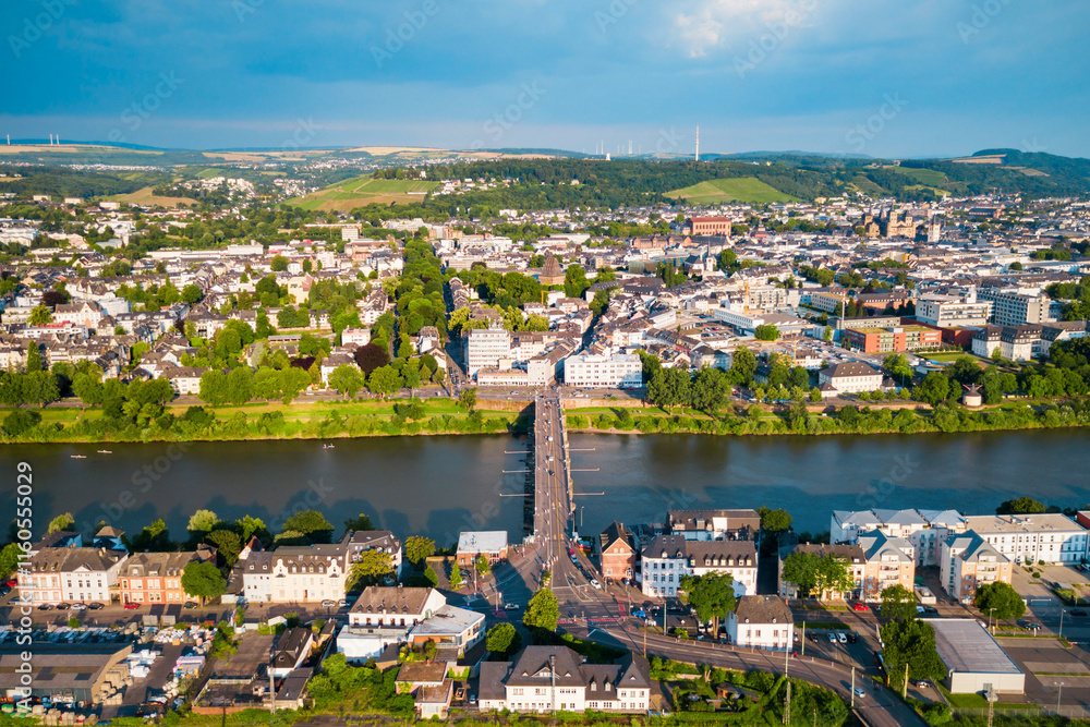 Obraz premium Trier aerial panoramic view, Germany