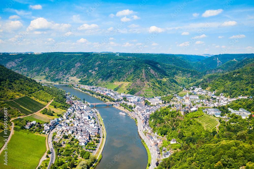 Cochem town aerial view, Germany