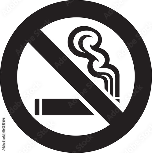 No Smoking symbol Cigarette not allow black vector