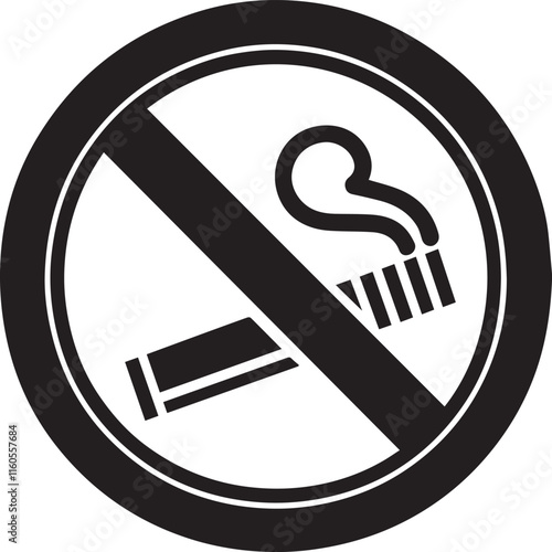No Smoking symbol Cigarette not allow black vector