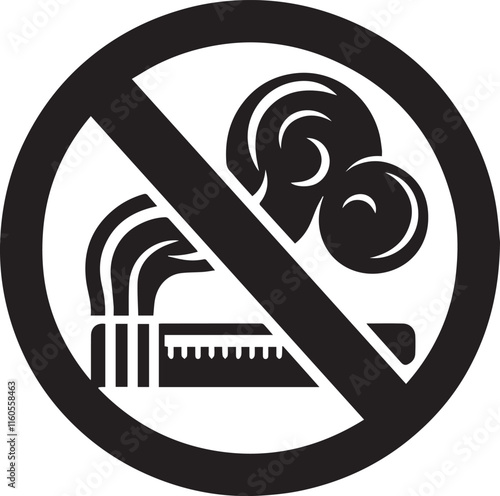 No Smoking symbol Cigarette not allow black vector