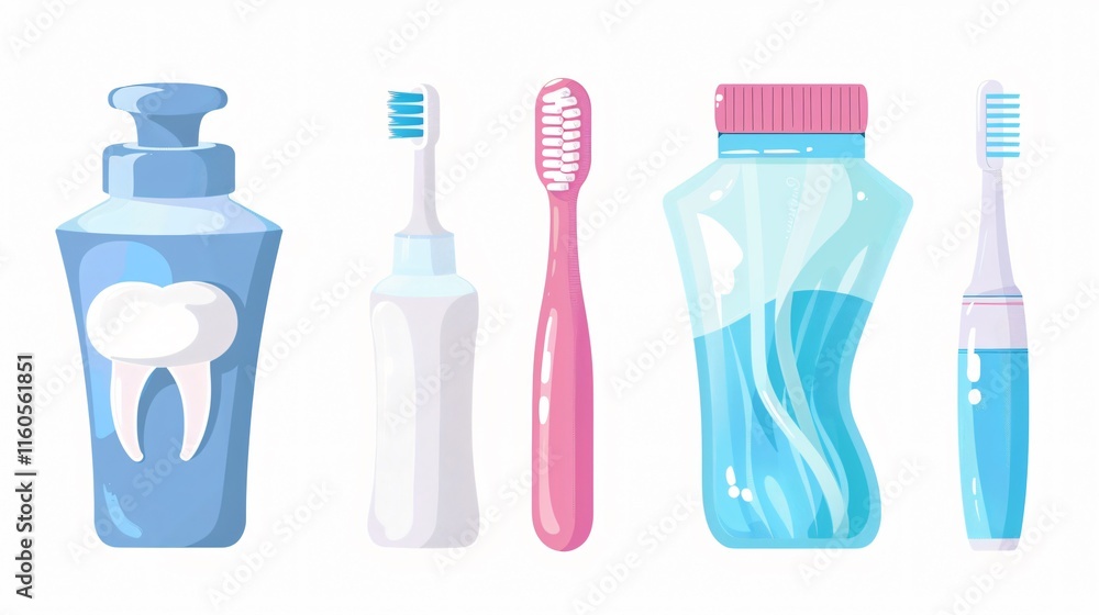 Professional Set of Mouth Cleaning Tools - Toothbrushes Array for Oral Hygiene Professional Set of Mouth Cleaning Tools - Toothbrushes Array for Oral Hygiene