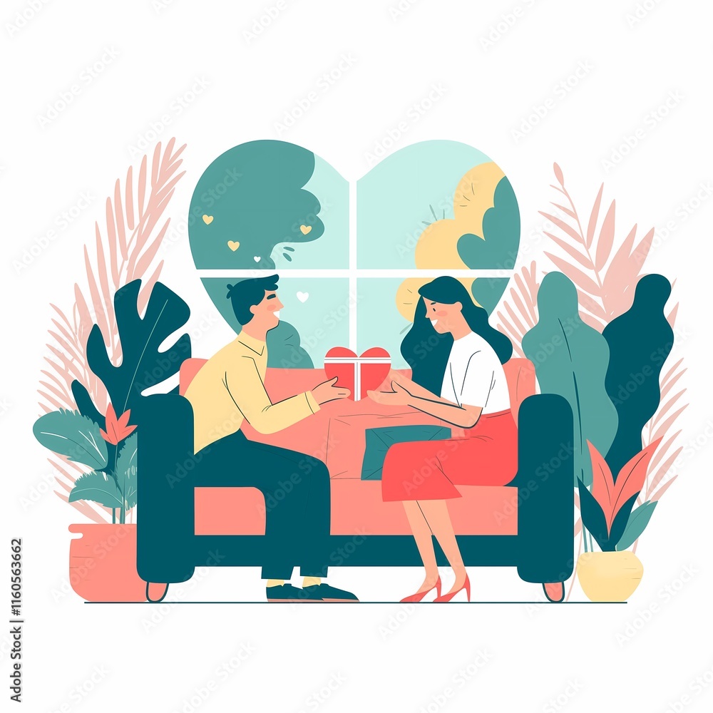 Fototapeta premium Eternal Embrace: A Valentine’s Love Story in Bloom