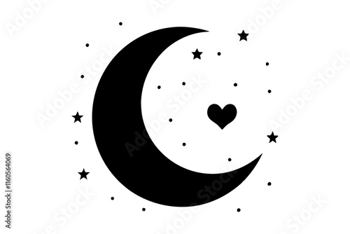 Crescent moon silhouette