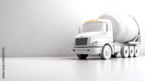 Concrete truck isolated on white background. Generative AI photo