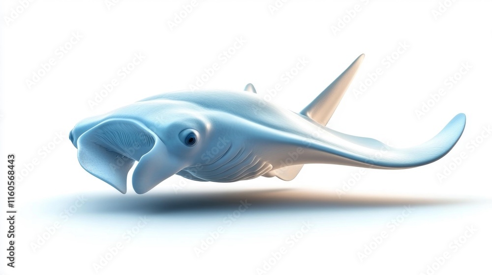Fototapeta premium Manta Ray on White Background. Generative AI