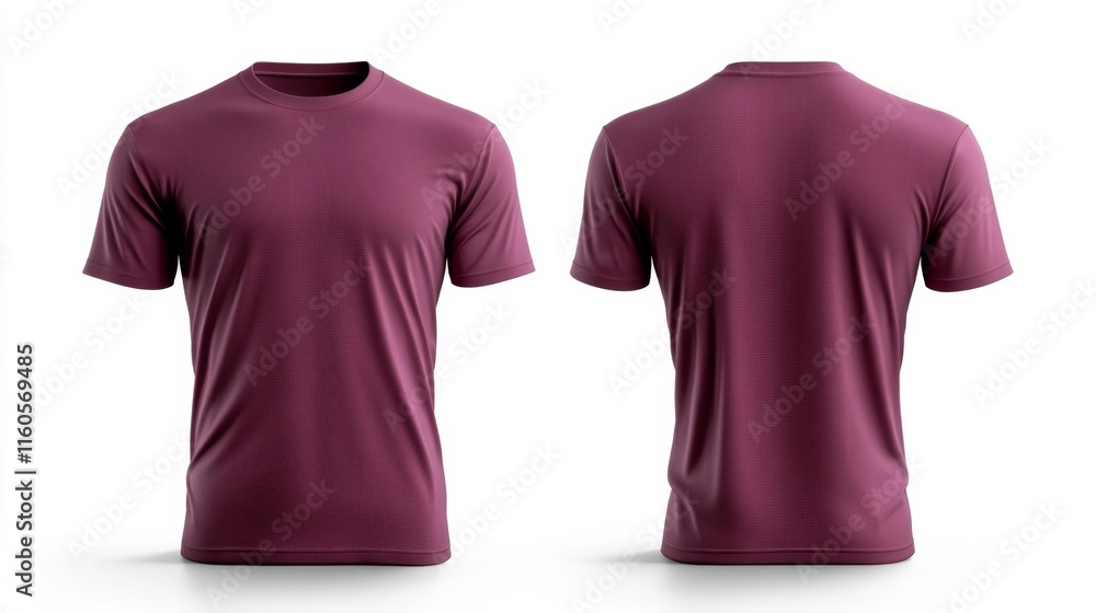 Burgundy T-shirt Design Mockup. Generative AI Burgundy T-shirt Design Mockup. Generative AI