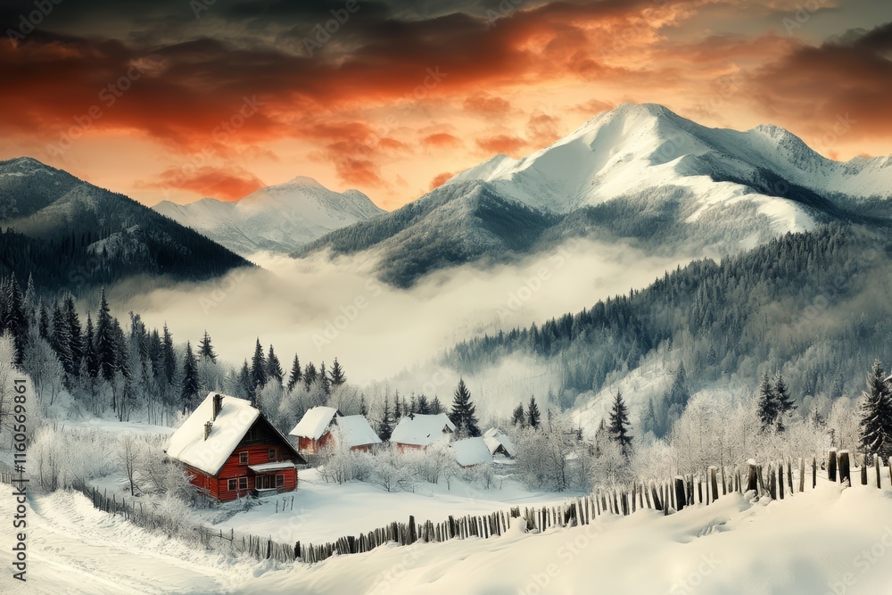 Fototapeta premium Spending happy time on the nature in winter time