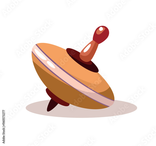 Spinning top isolated on white background.