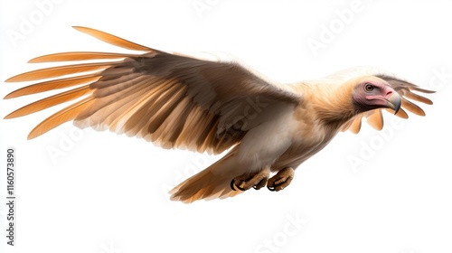 Isolated vulture on white background. Generative AI photo