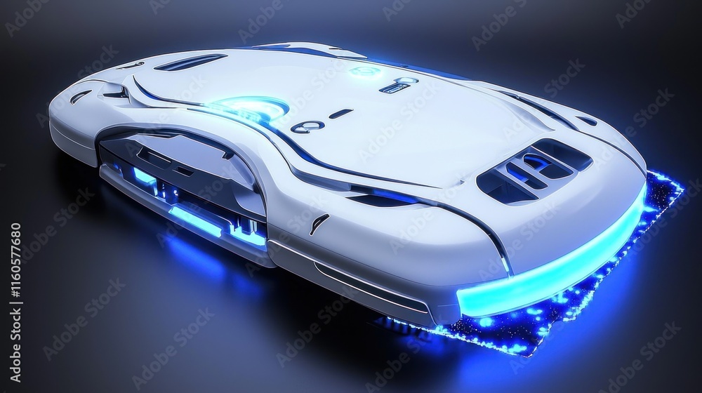 Futuristic robotic device with glowing elements for advanced tasks. Futuristic robotic device with glowing elements for advanced tasks.