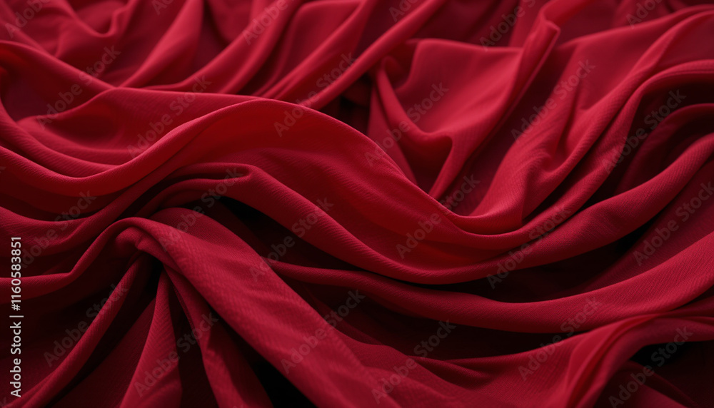Obraz premium Luxurious Red Fabric Drape Close-up