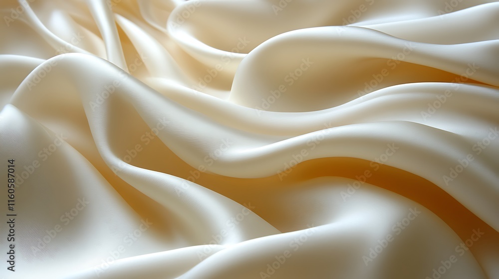 Obraz premium Creamy Beige Silk Draped in Soft Waves