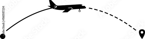 air plane reach in the destination. air plane route. airplane location.