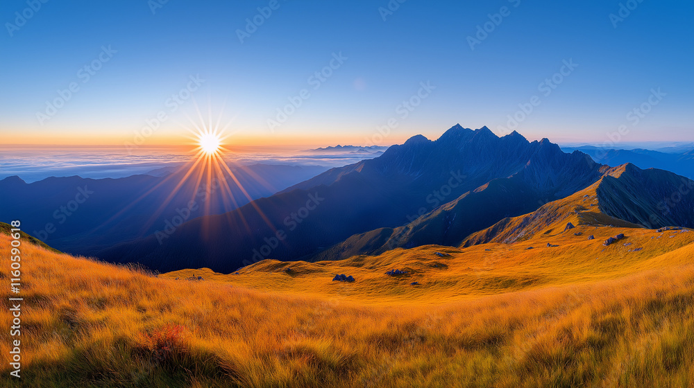 Obraz premium sunset in the mountains
