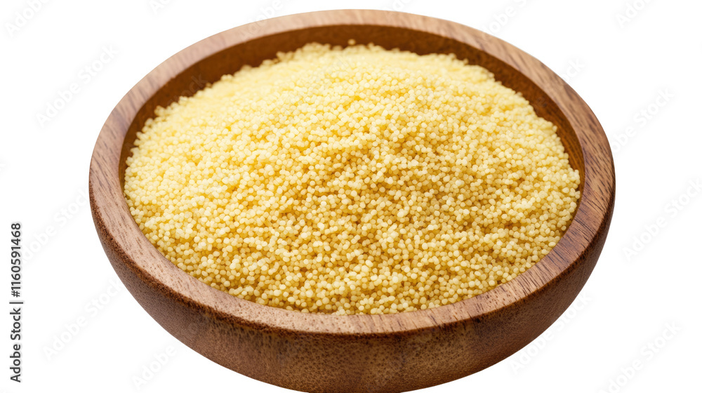 Golden Couscous in Wooden Bowl: A rustic wooden bowl overflowing with golden couscous, ready to be transformed into a delicious meal. The warm. Golden Couscous in Wooden Bowl: A rustic wooden bowl overflowing with golden couscous, ready to be transformed into a delicious meal. The warm.