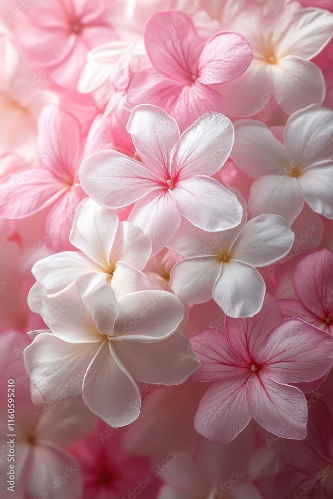 Delicate pink and white flowers creating a soft, romantic background Delicate pink and white flowers creating a soft, romantic background