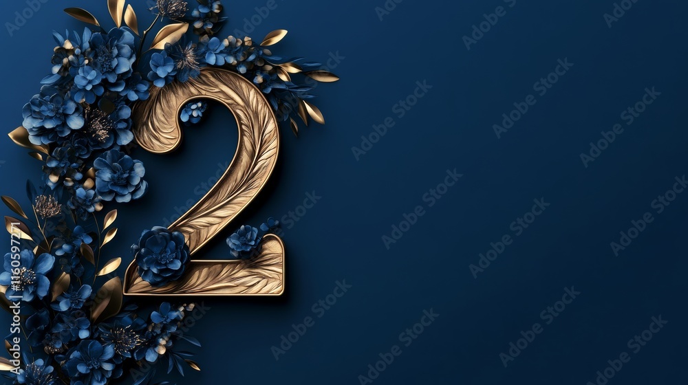 Obraz premium Anniversary celebration greeting card. with Number 