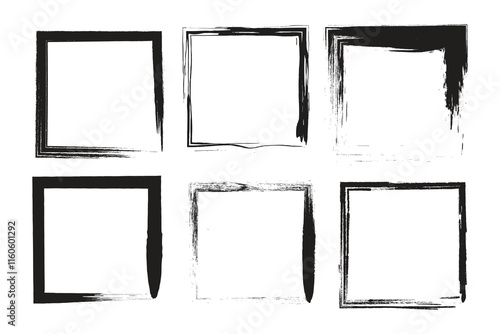 Wallpaper Mural Grunge brush border set.  Brush stroke frame set Torontodigital.ca
