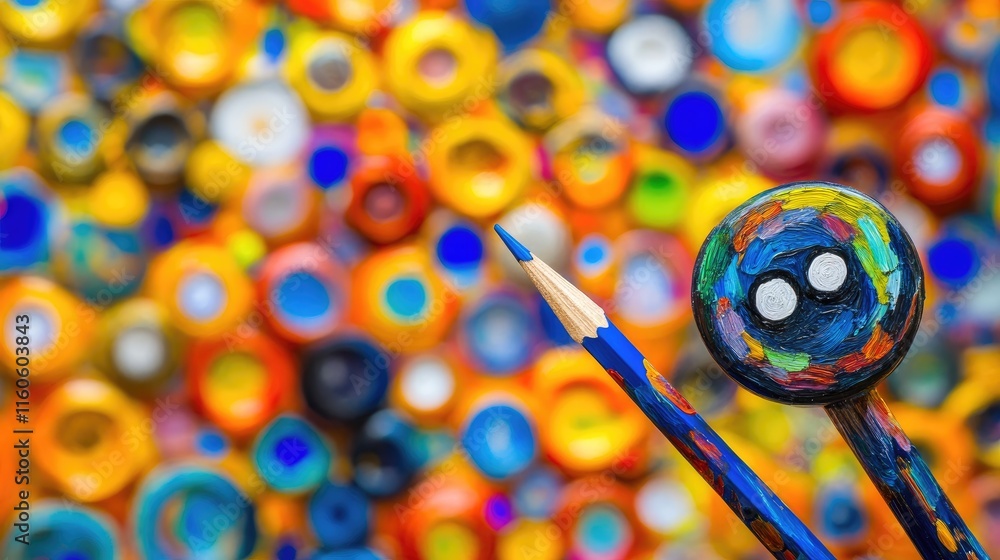 Colorful Pencil Tips with Bright Background of Sharpened Pencils Colorful Pencil Tips with Bright Background of Sharpened Pencils