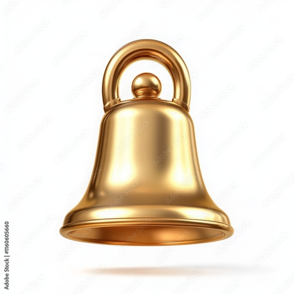 3D Realistic Golden Bell with Intricate Details, Isolated on White Background, Hyper-Realistic and High Definition, Suitable for Game and Web UI Elements 3D Realistic Golden Bell with Intricate Details, Isolated on White Background, Hyper-Realistic and High Definition, Suitable for Game and Web UI Elements