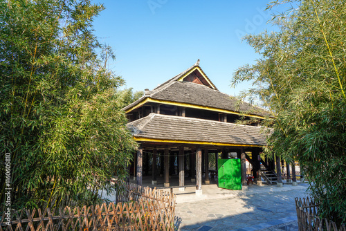 Obraz na płótnie Dai Folk Houses in the Dai Scenic Area of China Ethnic Museum w salonie