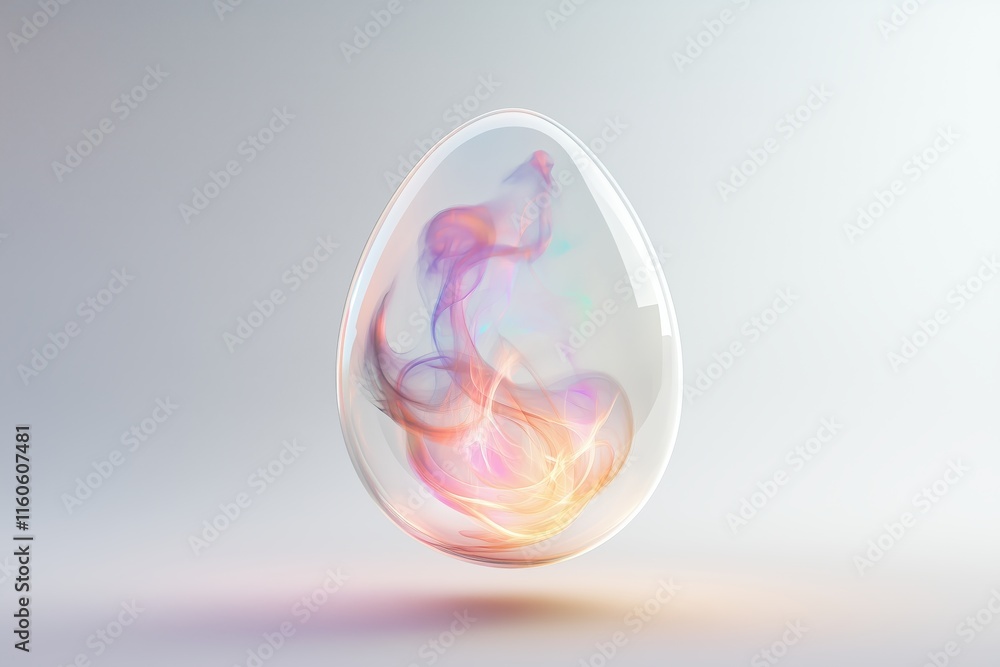 Transparentes Ei mit künstlerischem Effekt Transparentes Ei mit künstlerischem Effekt
