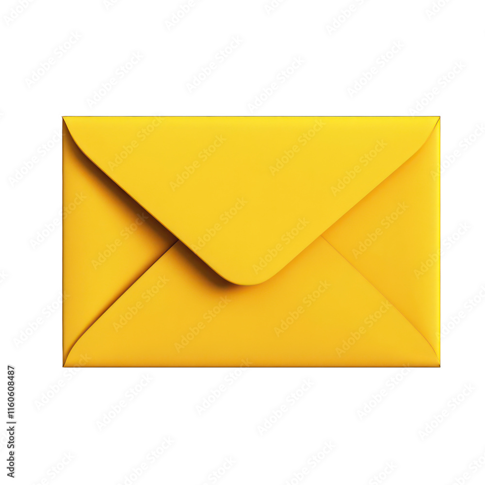 Yellow envelope 3d isolated on transparent background Yellow envelope 3d isolated on transparent background