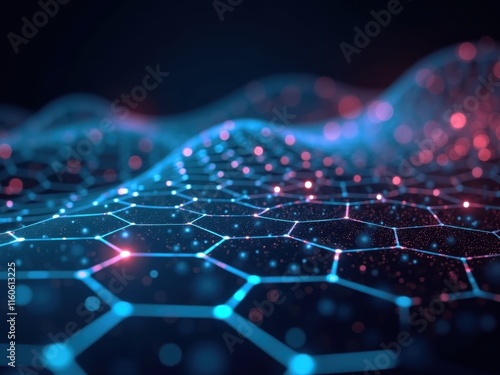 Obraz na płótnie Exploring the unique properties of graphene through an abstract visualization of flexible structures and nanomaterials w salonie
