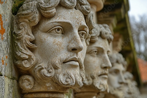 Wallpaper Mural A close-up shot of a statue depicting a man's face, perfect for illustrating ideas related to humanism or philosophy Torontodigital.ca