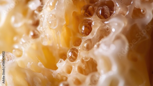 A close-up shot of a piece of fruit with water droplets on its surface, perfect for food or product photography