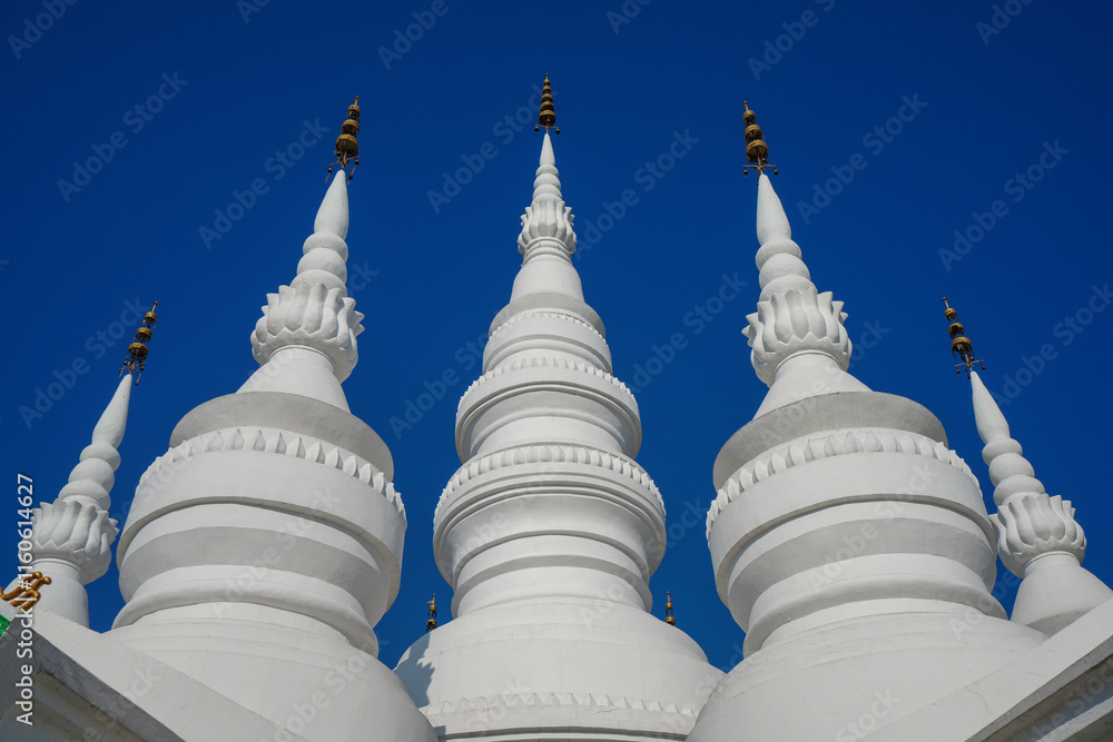 Mini view of Manfeilong White Pagoda in Dai Scenic Area of China Ethnic Museum
