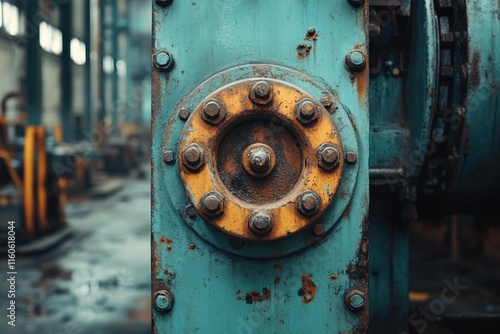 A close-up shot of a metal object being manufactured in a factory photo